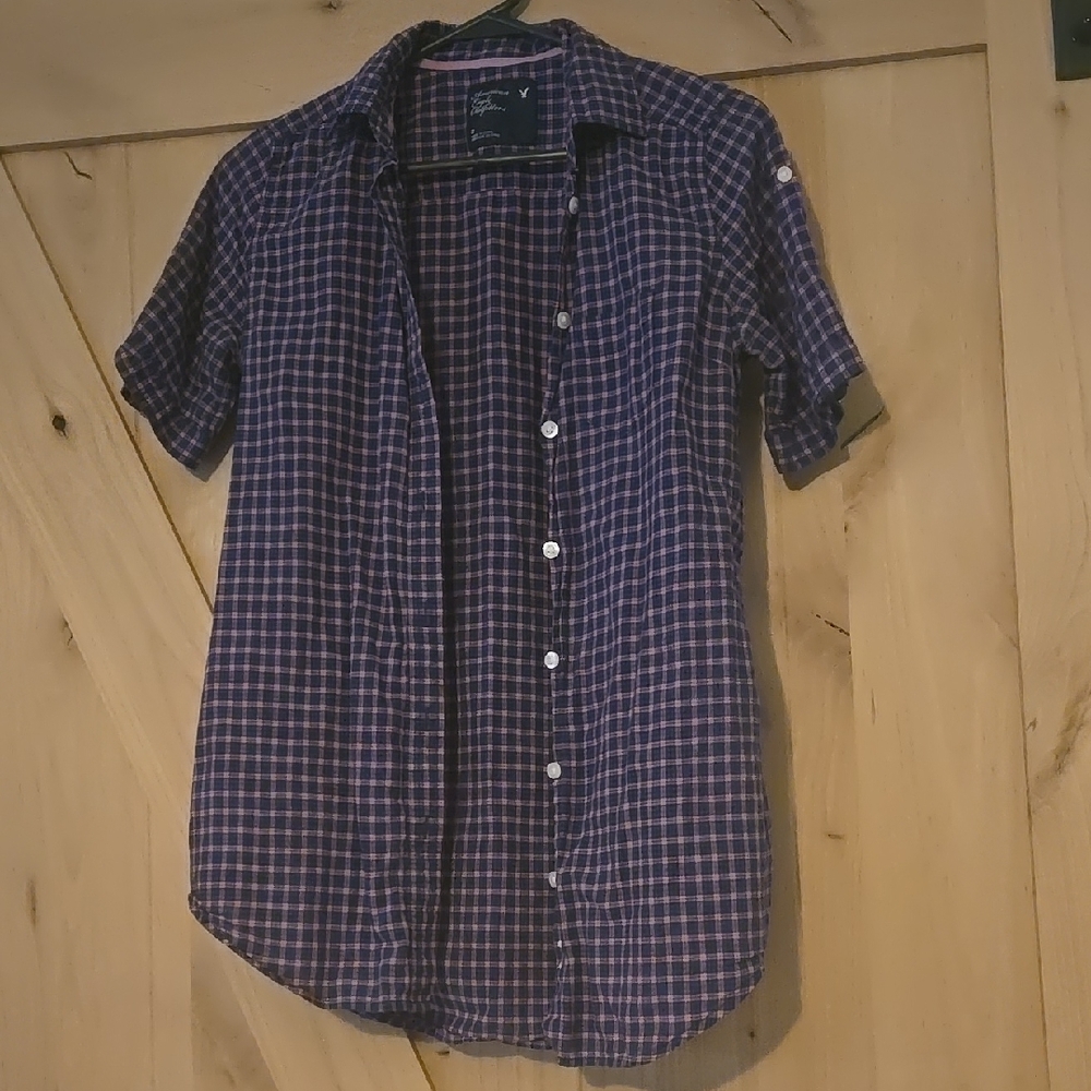 Women's Blue Checkered Shirt